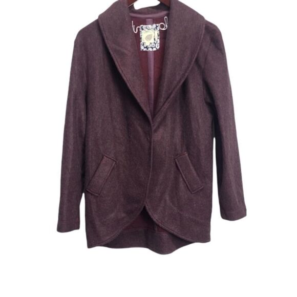Lilka Women's Burgundy Solid Blazer Size Medium - Picture 1 of 8